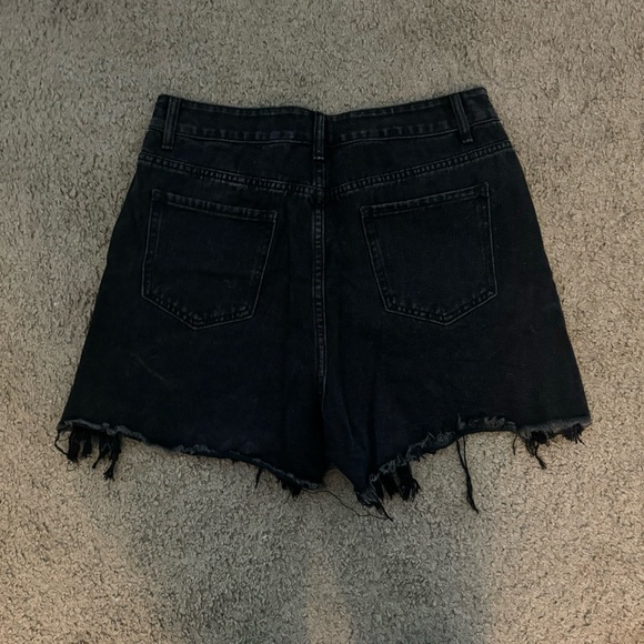 Black Rhinestone Jean Shorts - Picture 2 of 2